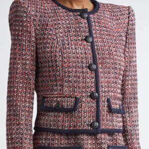 Veronica Beard Ceres Metallic Tweed Jacket in Blue Multi